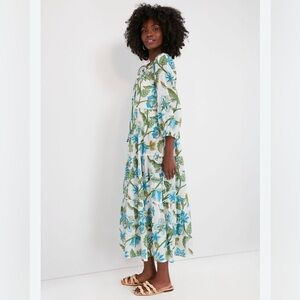 TUCKERNUCK Sea Glass Chintz Long Sleeve Salty Paloma Caftan Dress